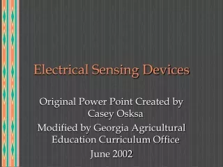 Electrical Sensing Devices