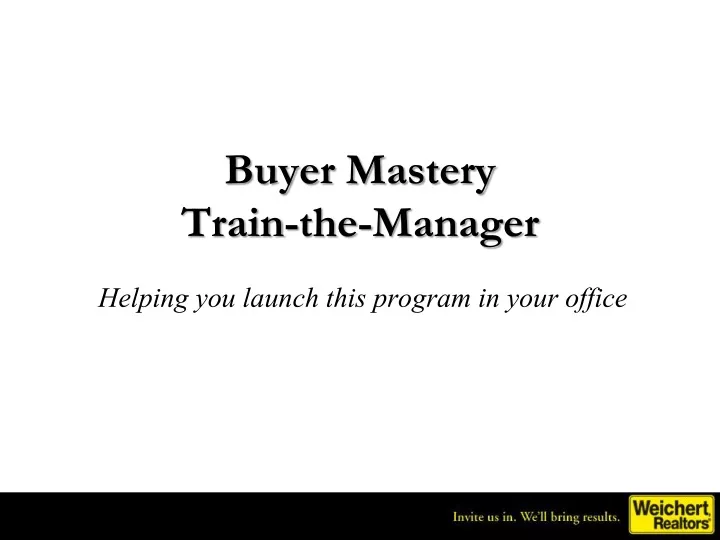 buyer mastery train the manager