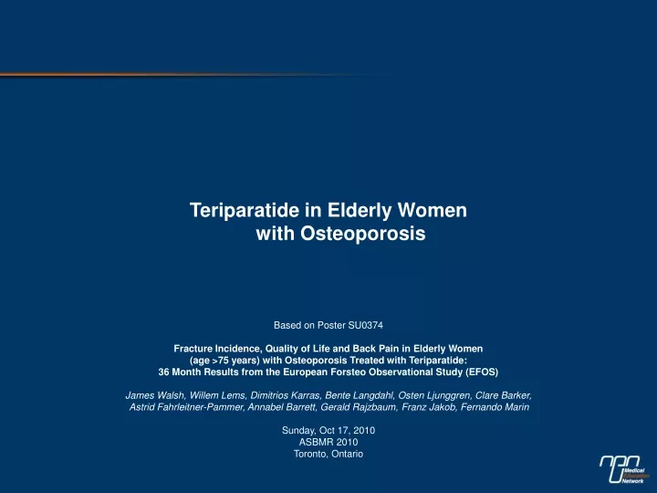 teriparatide in elderly women with osteoporosis