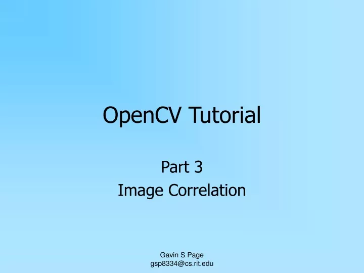 opencv tutorial