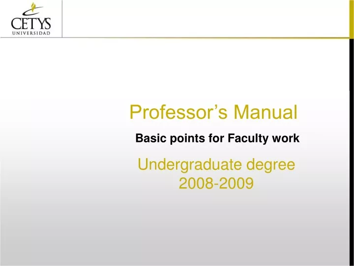 professor s manual basic points for faculty work