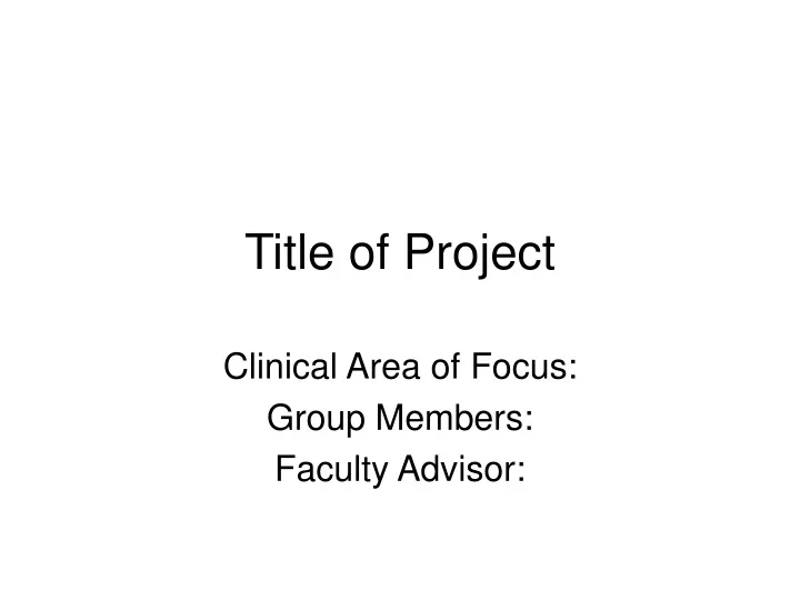 title of project