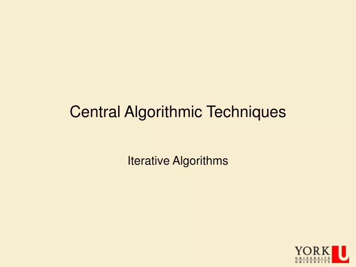 central algorithmic techniques