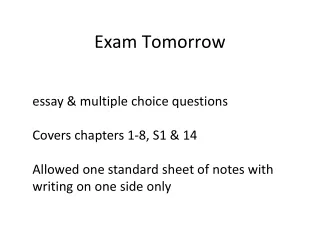 Exam Tomorrow