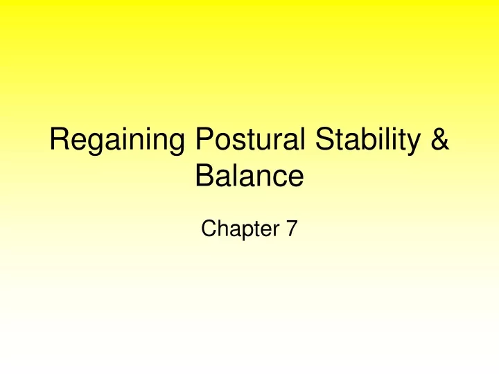 regaining postural stability balance