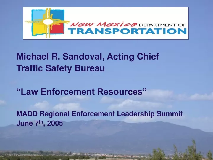 michael r sandoval acting chief traffic safety
