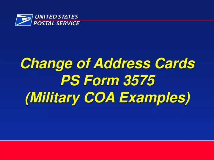 change of address cards ps form 3575 military