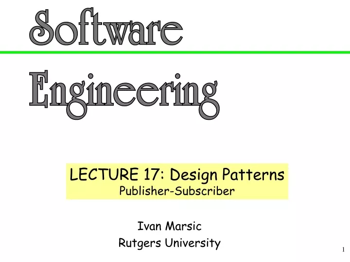 lecture 17 design patterns publisher subscriber