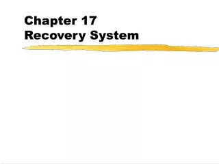 Chapter 17 Recovery System