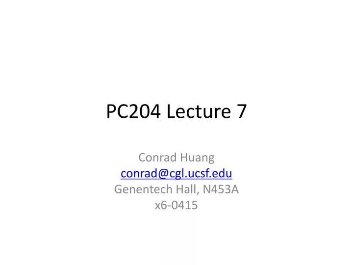 pc204 lecture 7