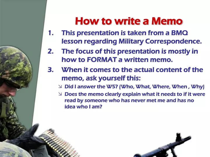 how to write a memo