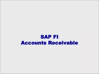 SAP FI  Accounts Receivable