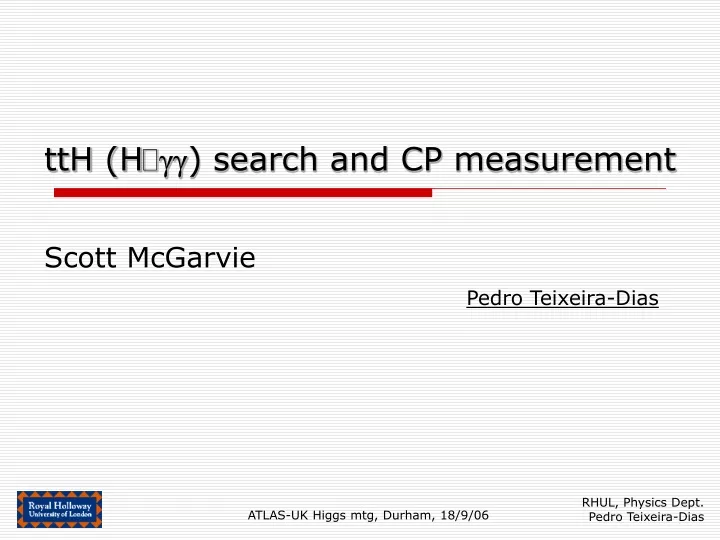tth h search and cp measurement