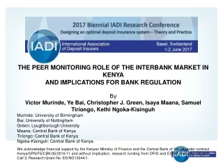 THE PEER MONITORING ROLE OF THE INTERBANK MARKET IN KENYA  AND IMPLICATIONS FOR BANK REGULATION By