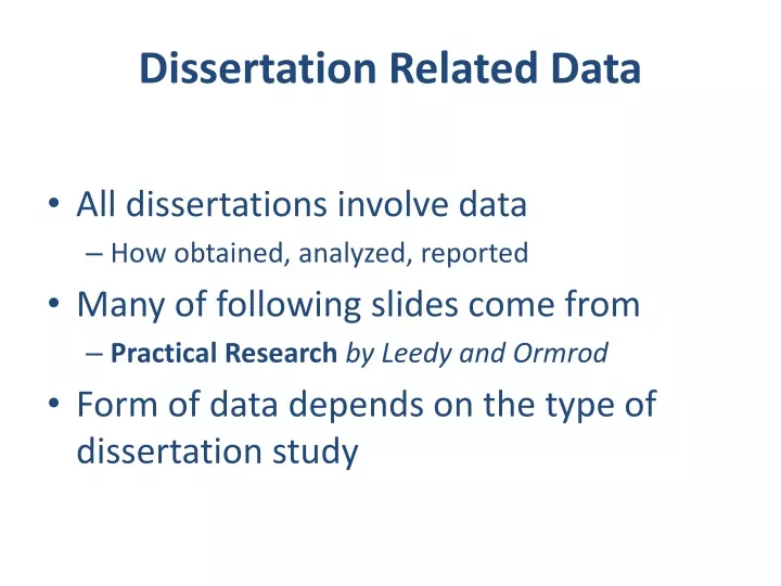 dissertation related data