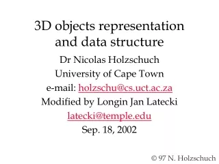 3D objects representation  and data structure