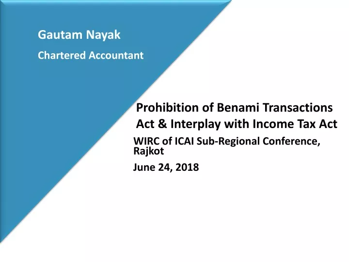 prohibition of benami transactions act interplay