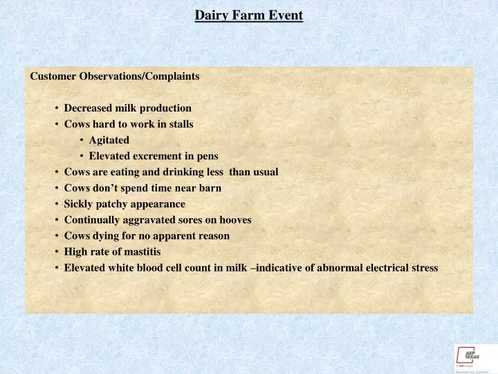 dairy farm event