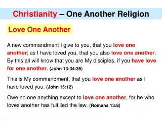 christianity one another religion