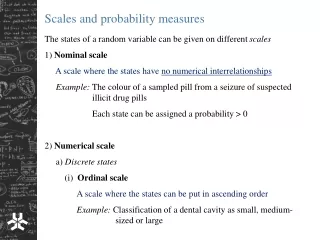 Scales and probability measures