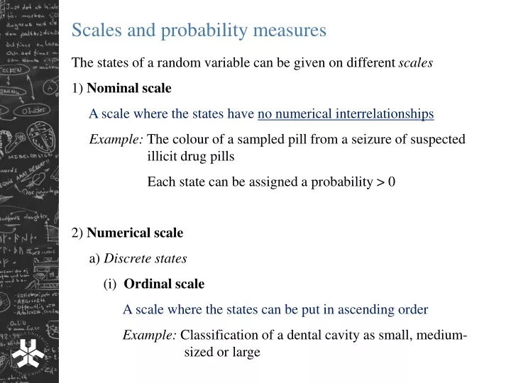 scales and probability measures