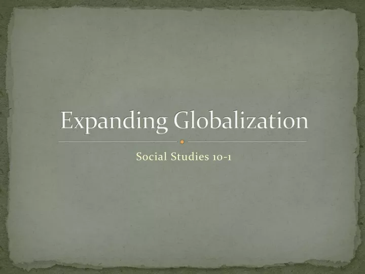 expanding globalization