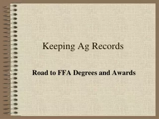 Keeping Ag Records
