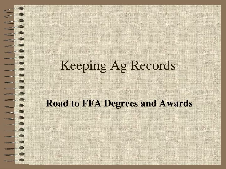 keeping ag records