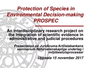 Protection of Species in Environmental Decision-making  PROSPEC