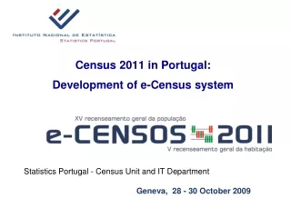 Census 2011 in Portugal:  Development of e-Census system