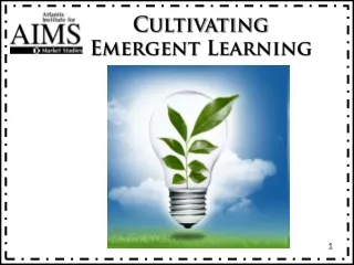 Cultivating Emergent Learning