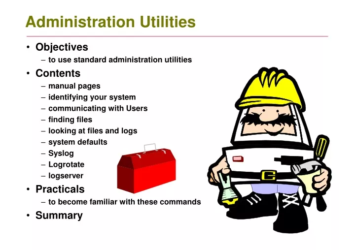 administration utilities