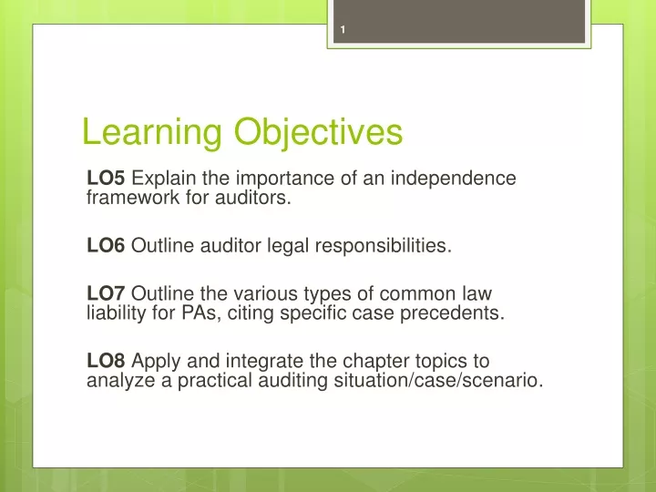 learning objectives