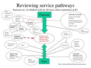 Reviewing service pathways  Increase no. of children with no obvious caries experience in P1