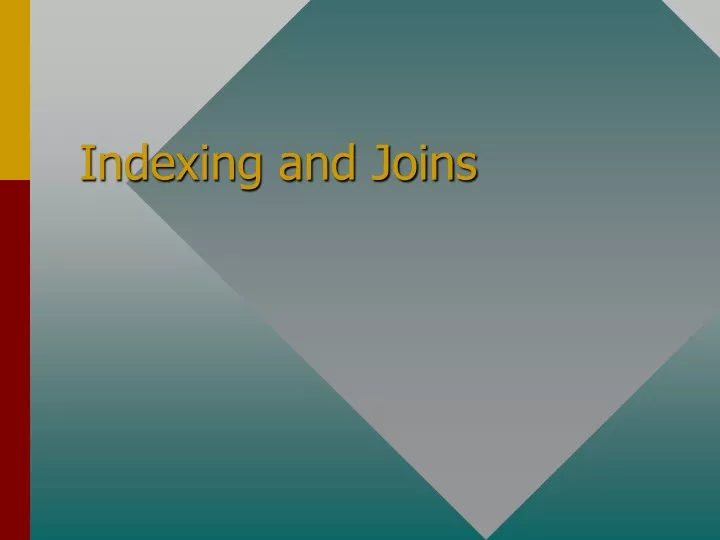 indexing and joins