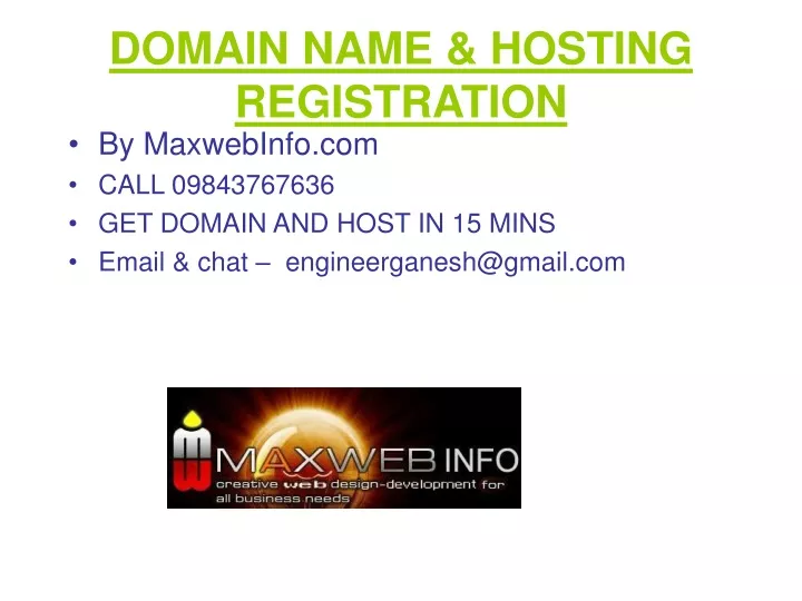 domain name hosting registration