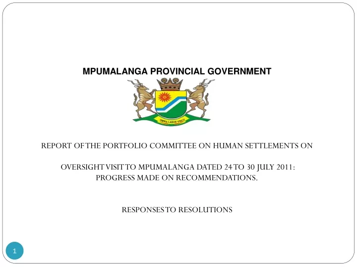 mpumalanga provincial government report