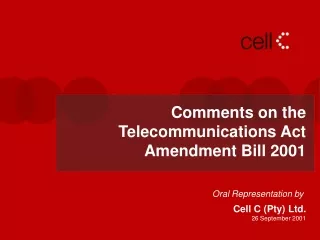 Comments on the  Telecommunications Act Amendment Bill 2001