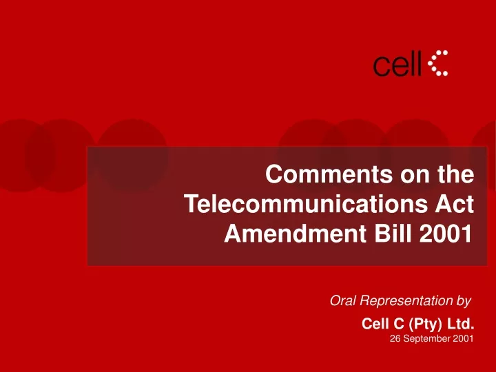comments on the telecommunications act amendment