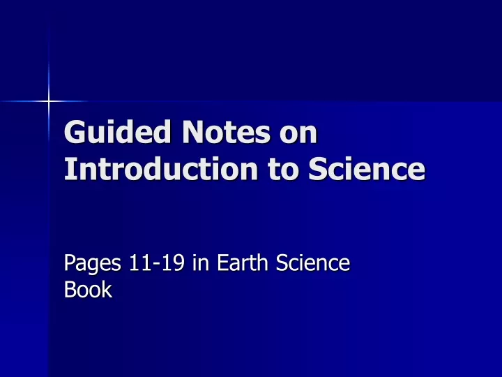 guided notes on introduction to science