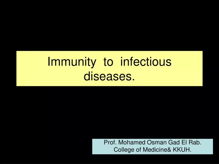 immunity to infectious diseases