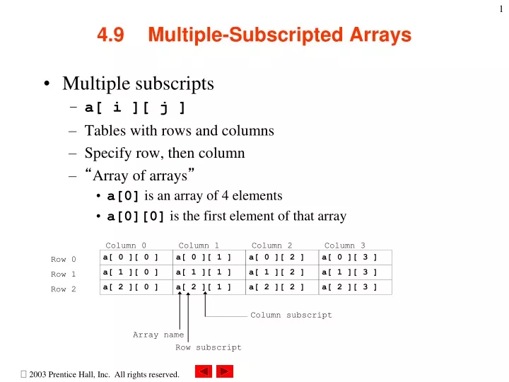 4 9 multiple subscripted arrays
