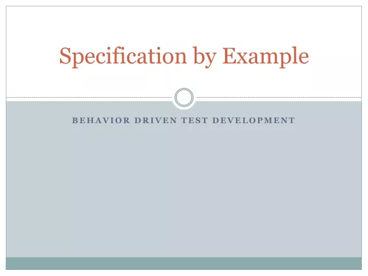 behavior driven test development