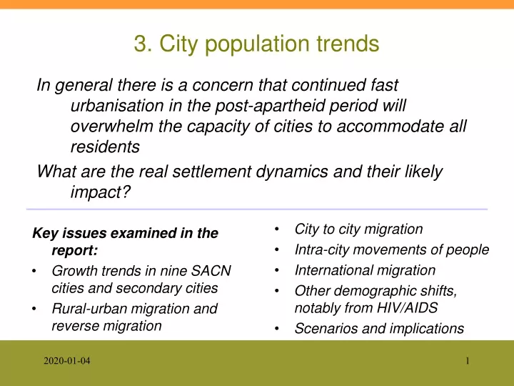 3 city population trends