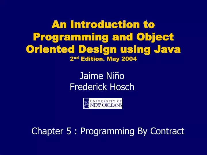 chapter 5 programming by contract