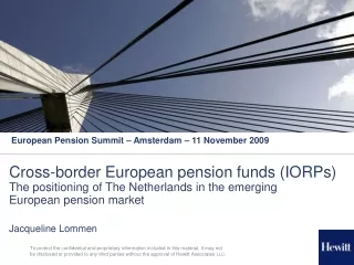 European Pension Summit – Amsterdam – 11 November 2009