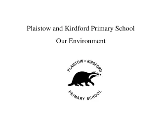 Plaistow and Kirdford Primary School Our Environment