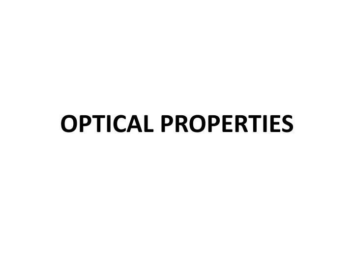 optical properties