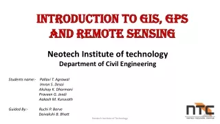 Introduction to GIS, GPS and remote sensing
