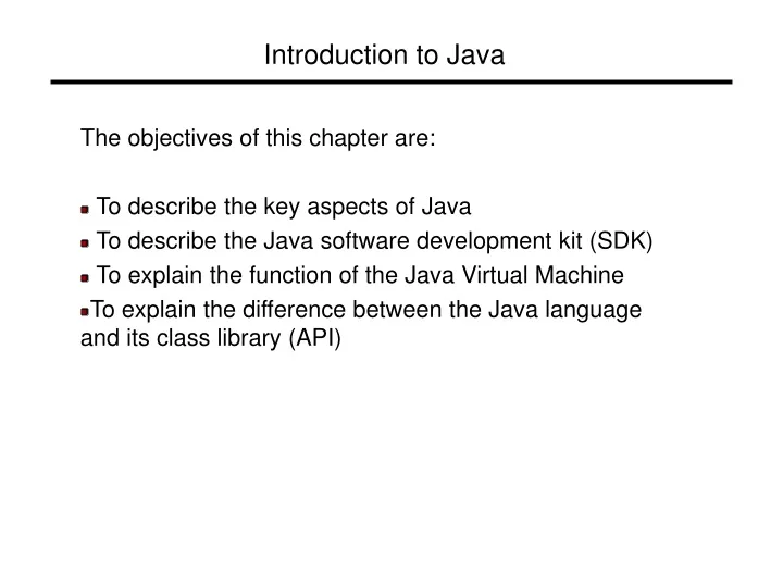 introduction to java